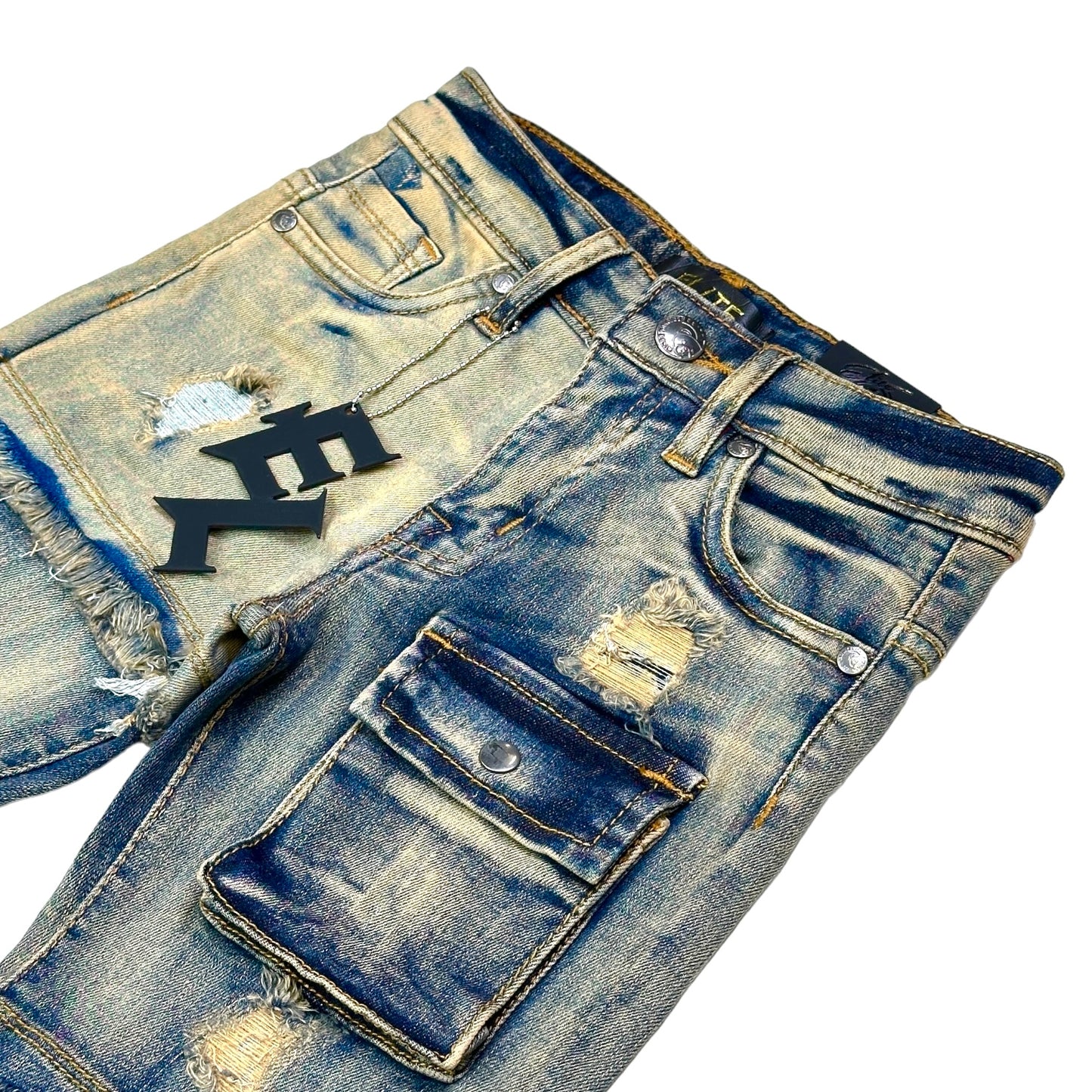 Slit Premium Kids Straight Jeans Vintage