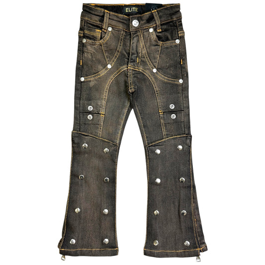 Padded Premium Kids Stacked Jeans Bronze