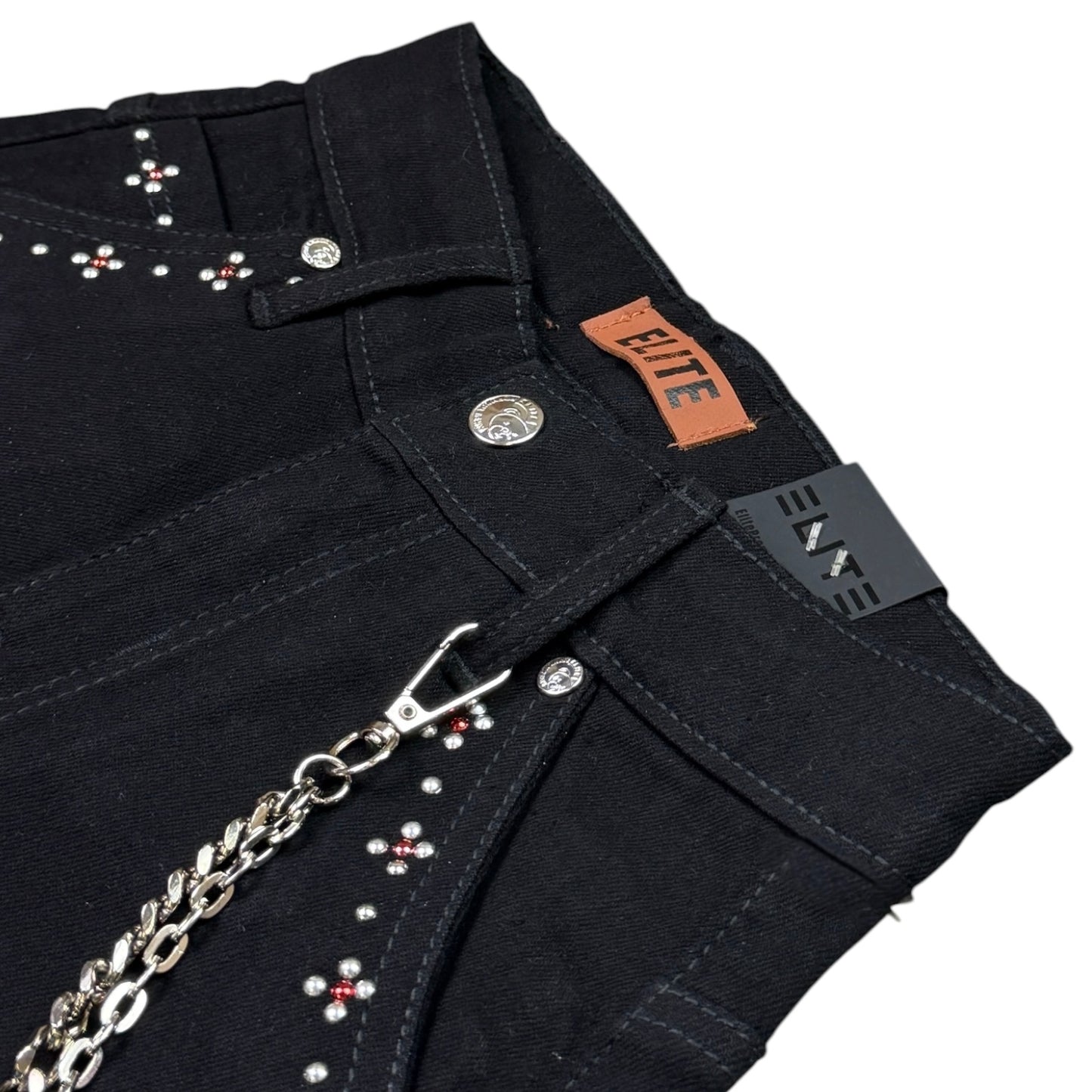 Winners Jet Black Kids Rhinestones Denim Shorts