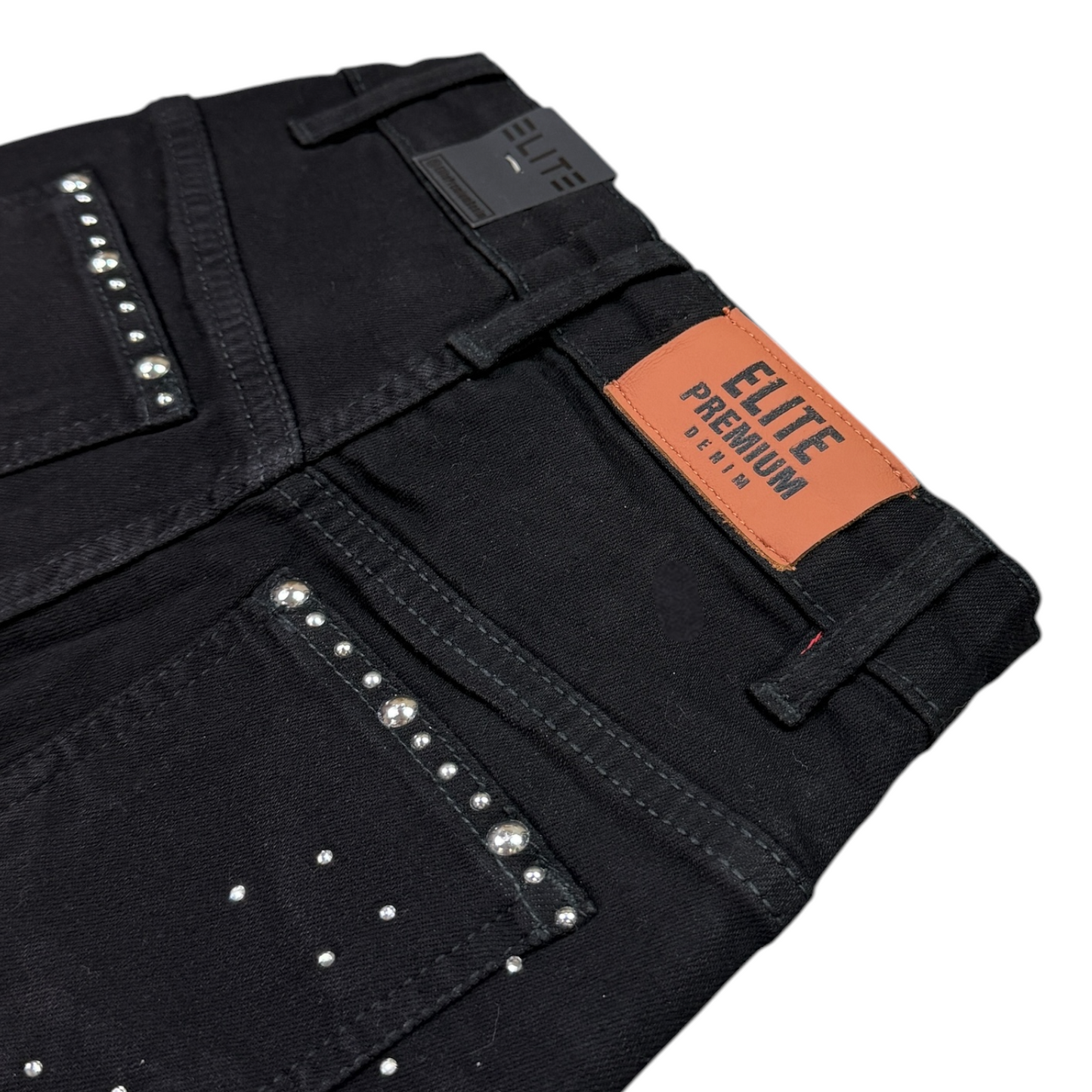 Jet Black Moon Phase Kids Rhinestones Denim Shorts