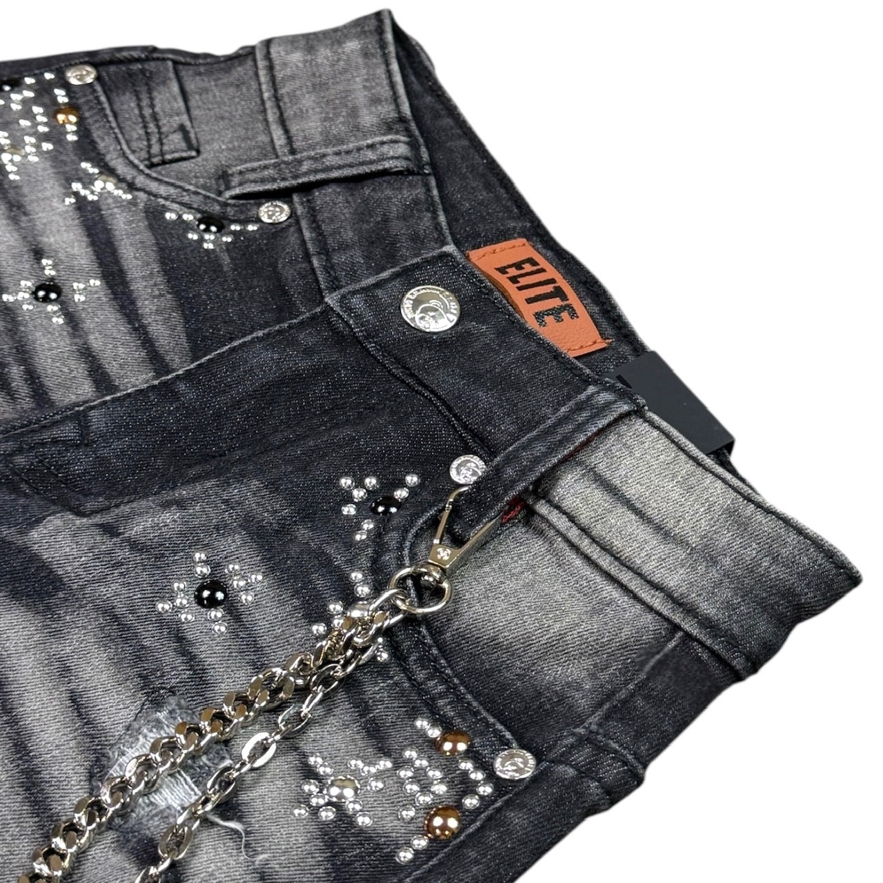 Faded Black Washed Kids Denim Shorts