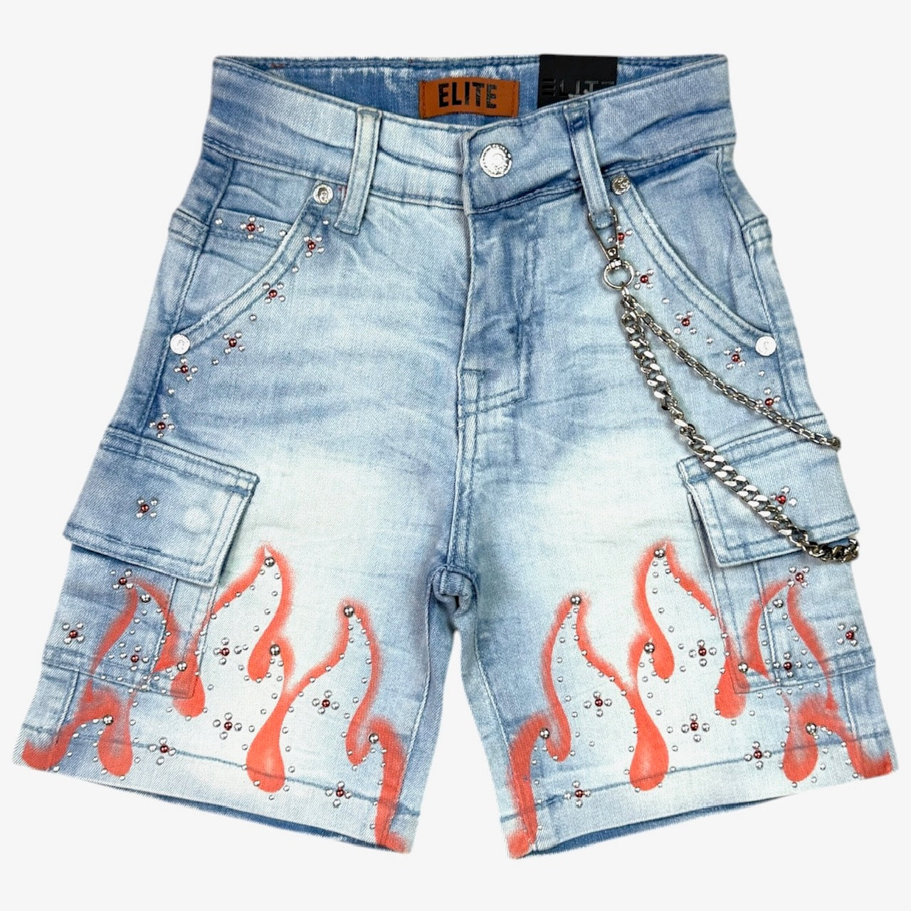 Winners Light Wash Kids Rhinestones Denim Shorts