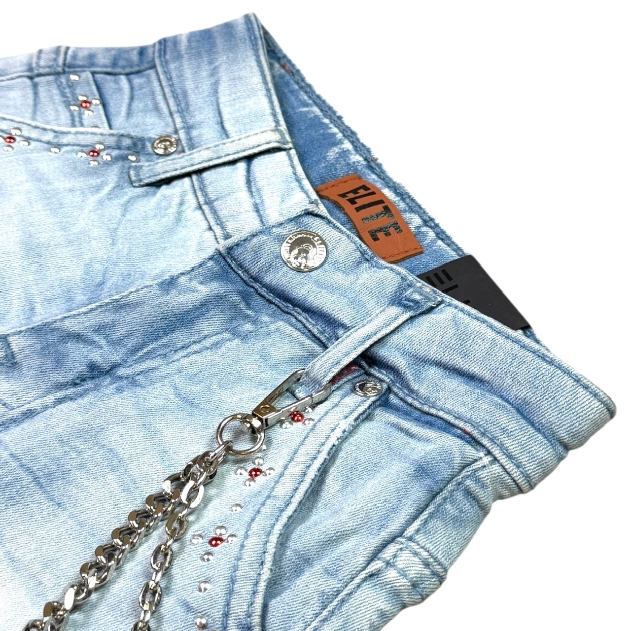 Winners Light Wash Kids Rhinestones Denim Shorts