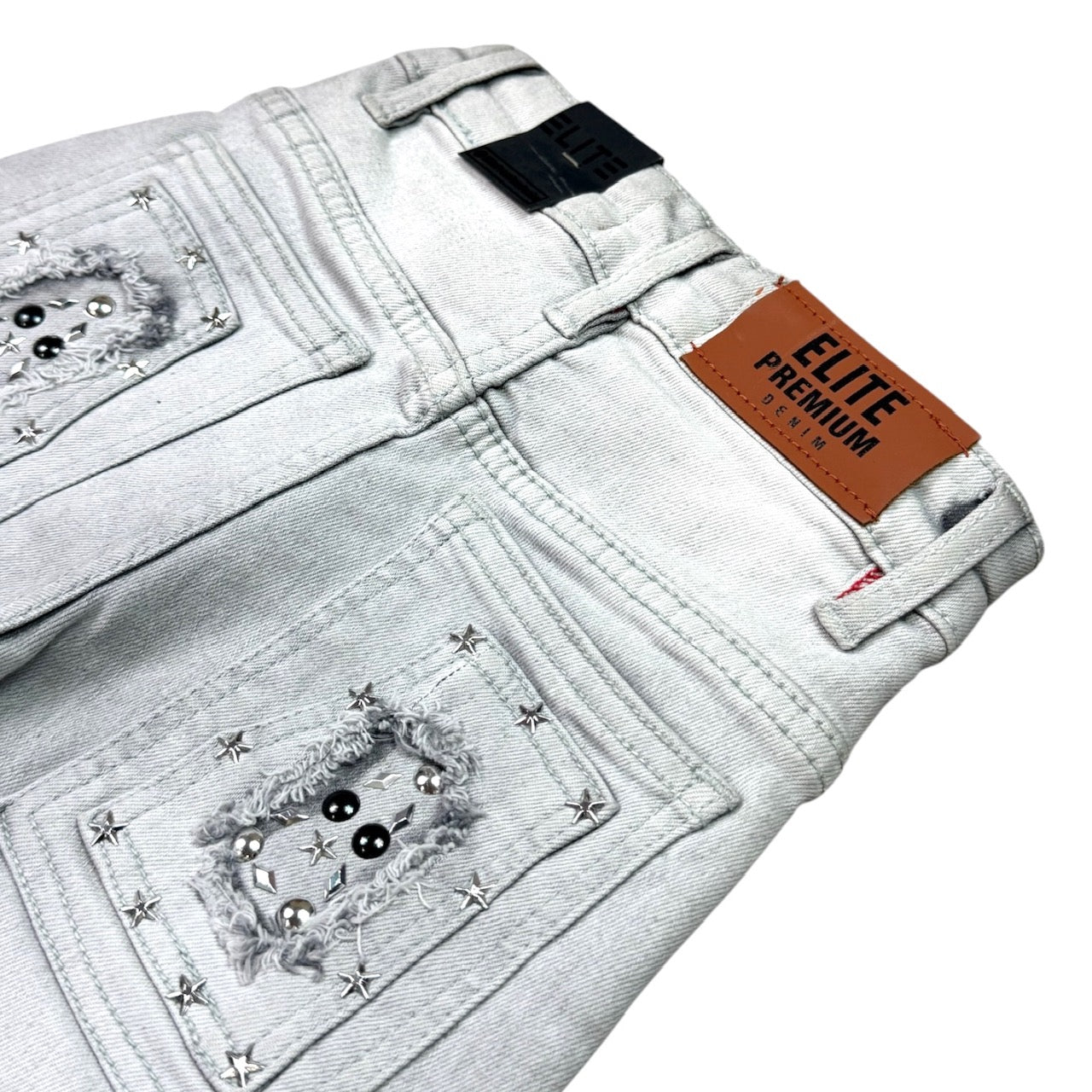Flint Grey Kids Rhinestones Denim Shorts