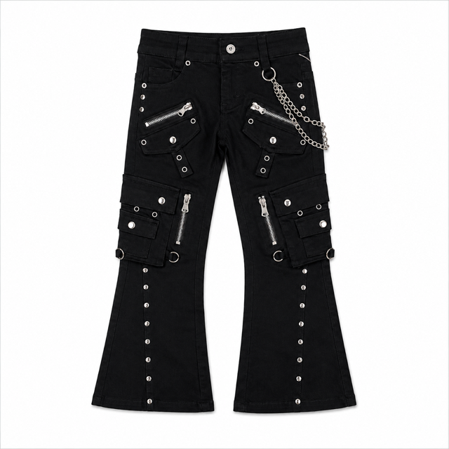 Piercing Black Kids Denim Jeans