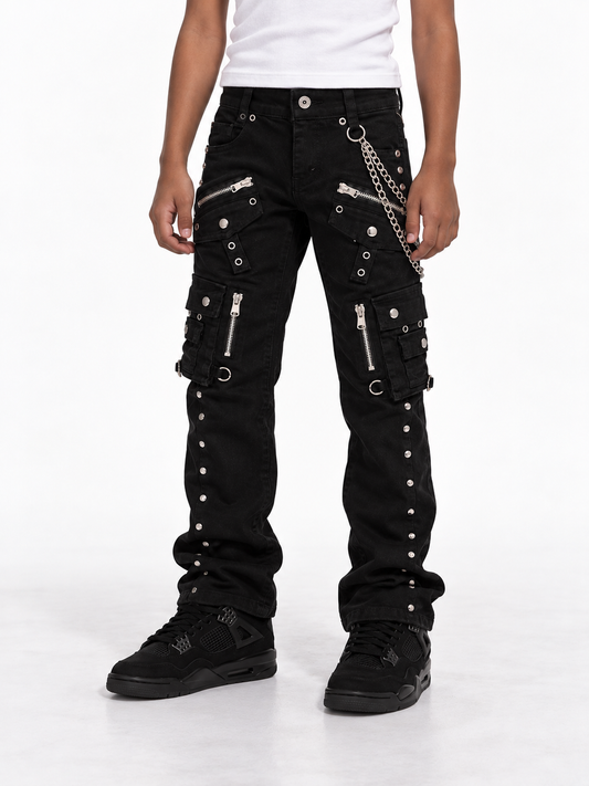 Piercing Black Kids Denim Jeans
