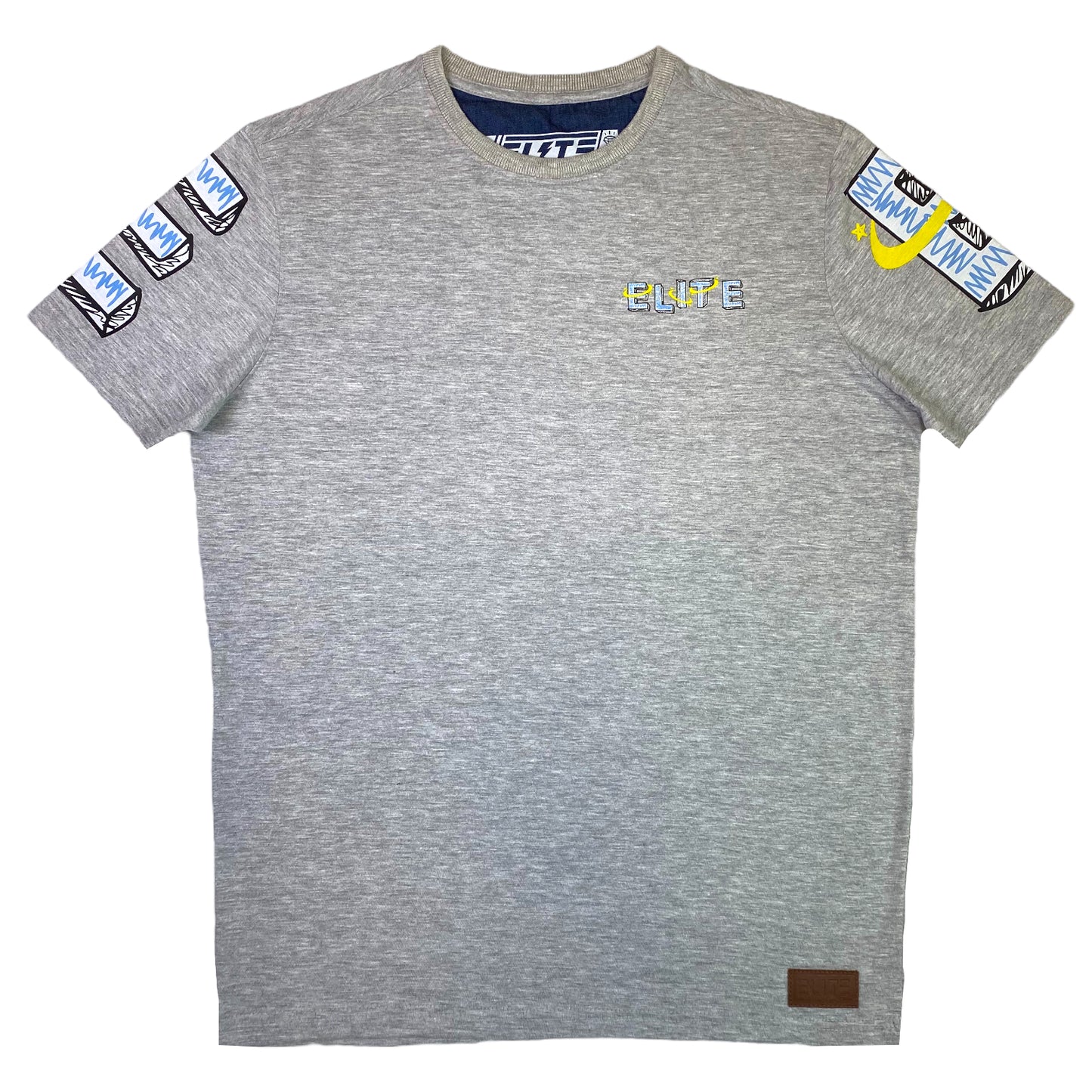 Lit Back Graphic Premium Mens Tee Grey