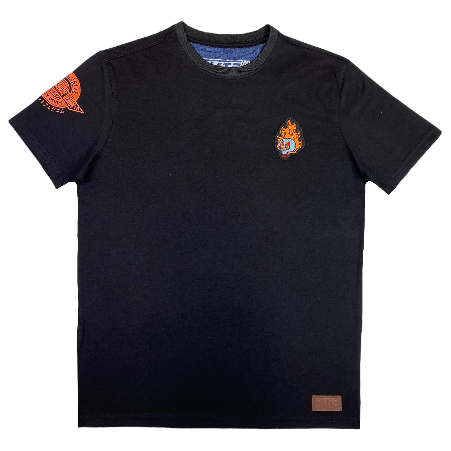 Flame Back Graphic Premium Mens Tee Black