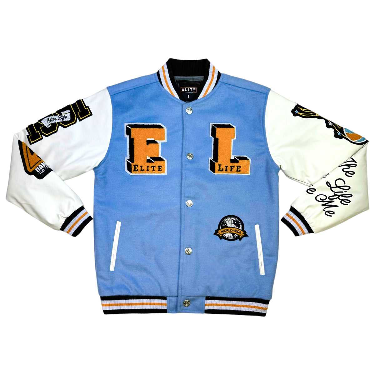 EL Premium Mens Varsity Jacket UNC | Premium Designer Clothing