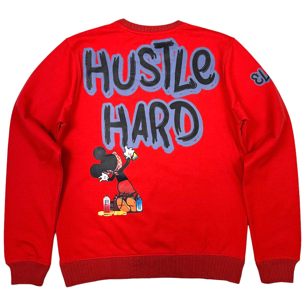 Hustle Hard Premium Men's Sweatshirt Crimson