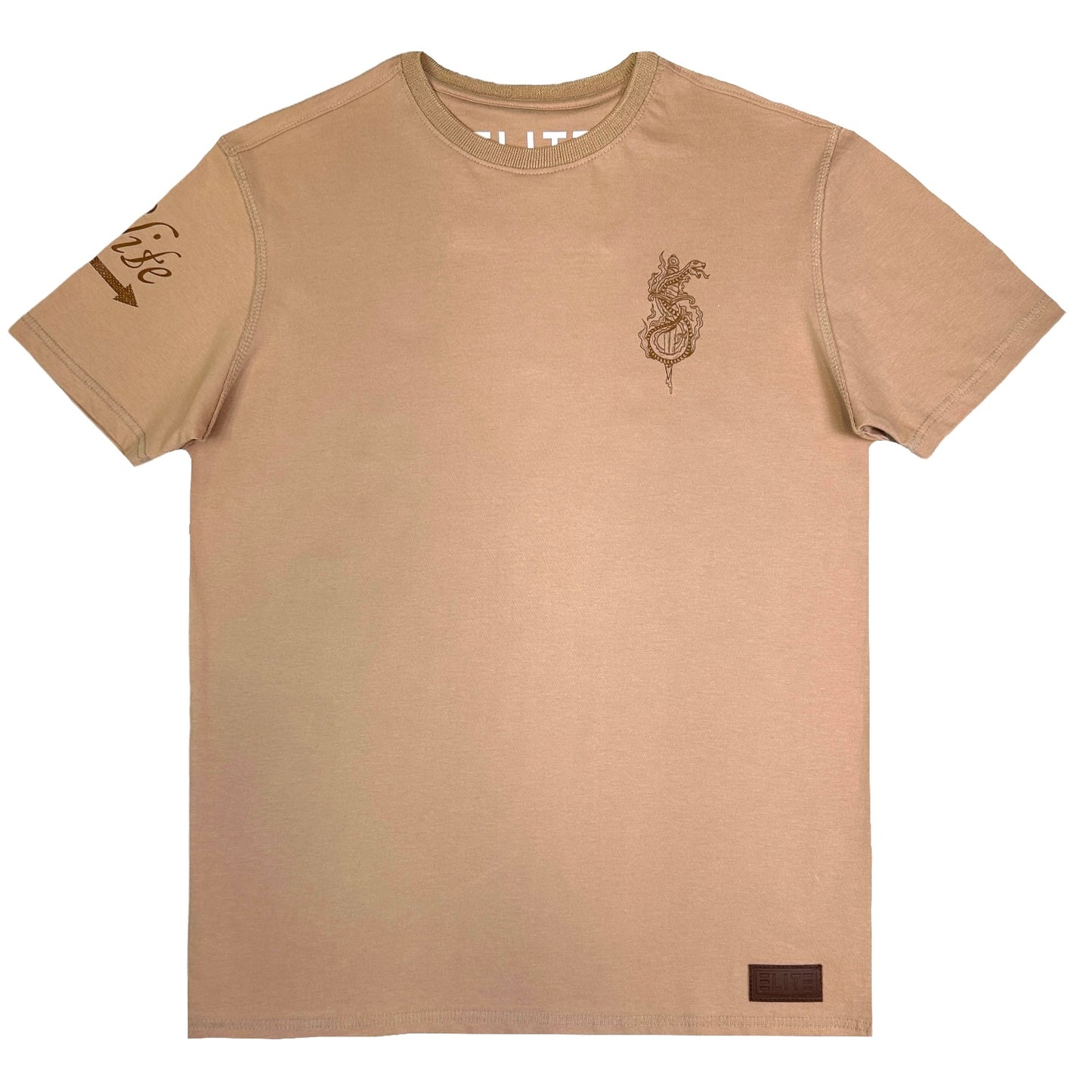 Enemy Back Graphic Premium Mens Tee Tan