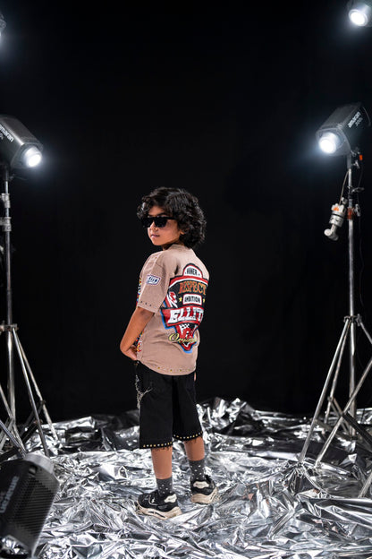 Grind In Silence Brown Kids Tee