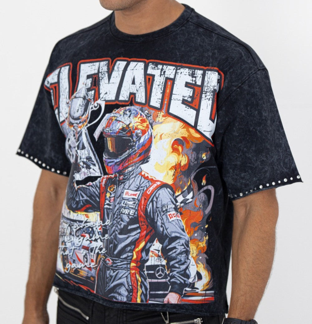 Elevated Rhinestone Cropped Premium Mens Tee