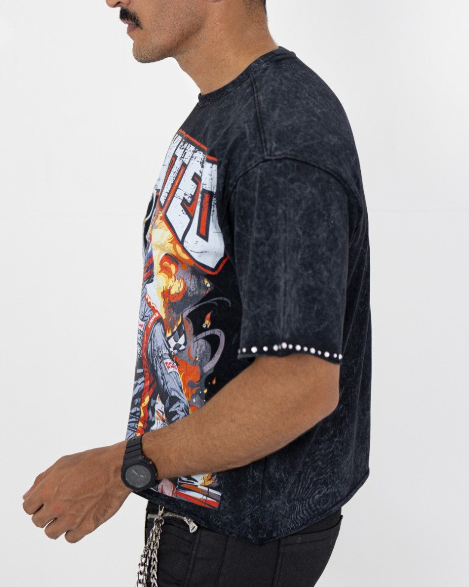 Elevated Rhinestone Cropped Premium Mens Tee