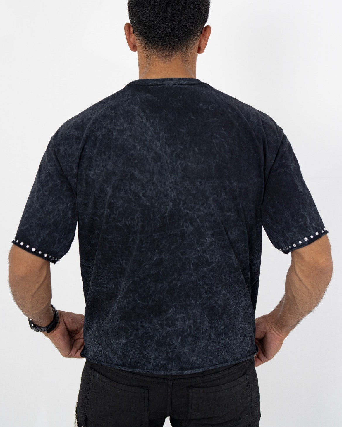 Elevated Rhinestone Cropped Premium Mens Tee