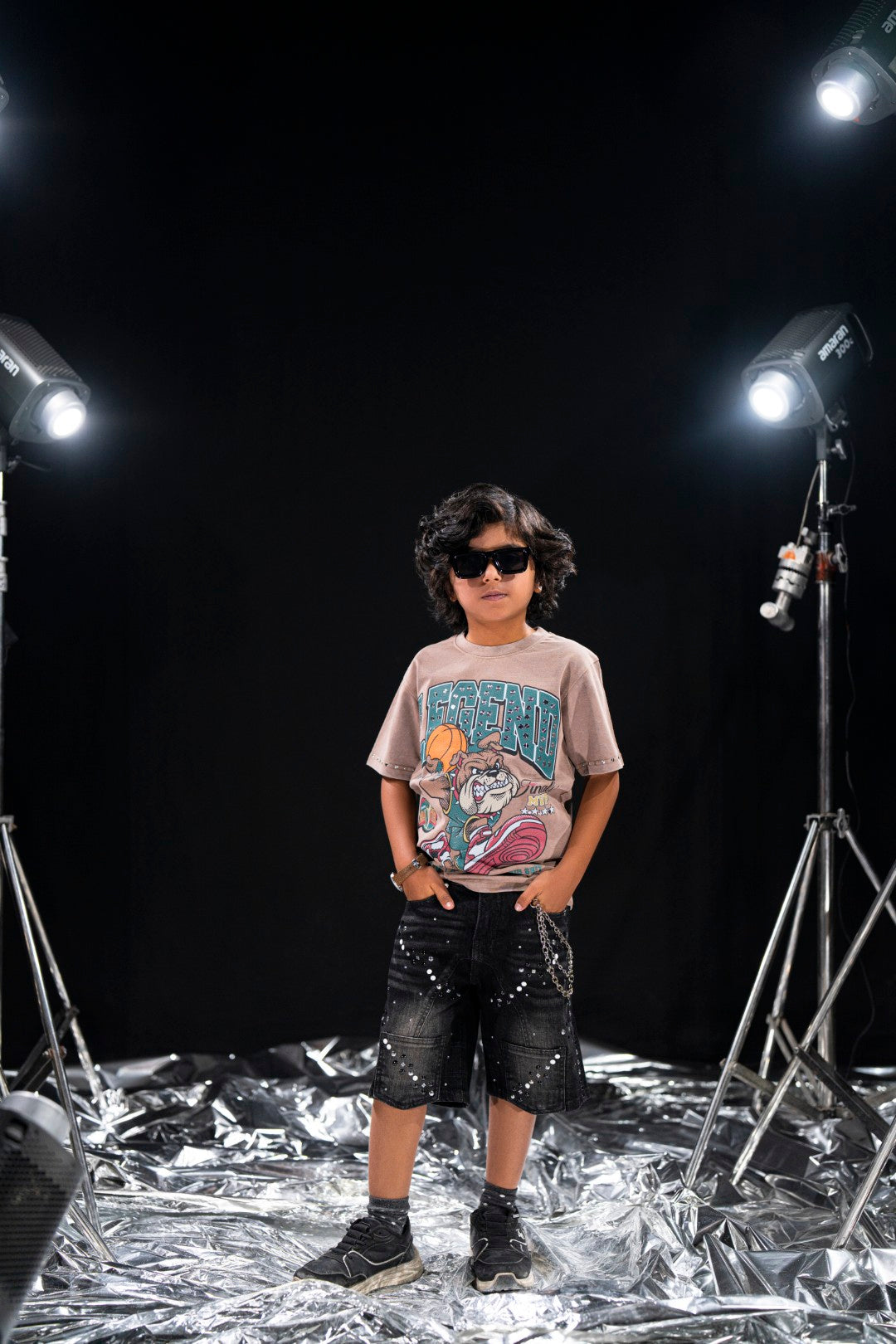 LEGEND Studded Brown Kids Tee