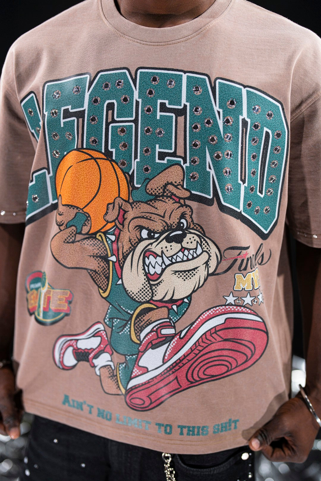 LEGEND Embellished Mens Tee Brown
