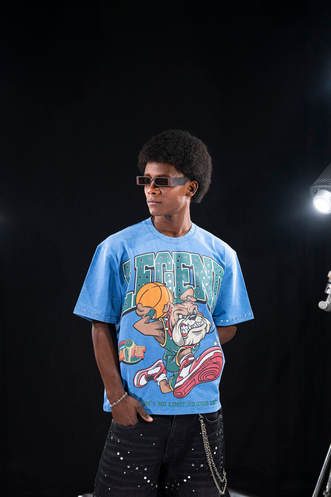 LEGEND Embellished Mens Tee Blue