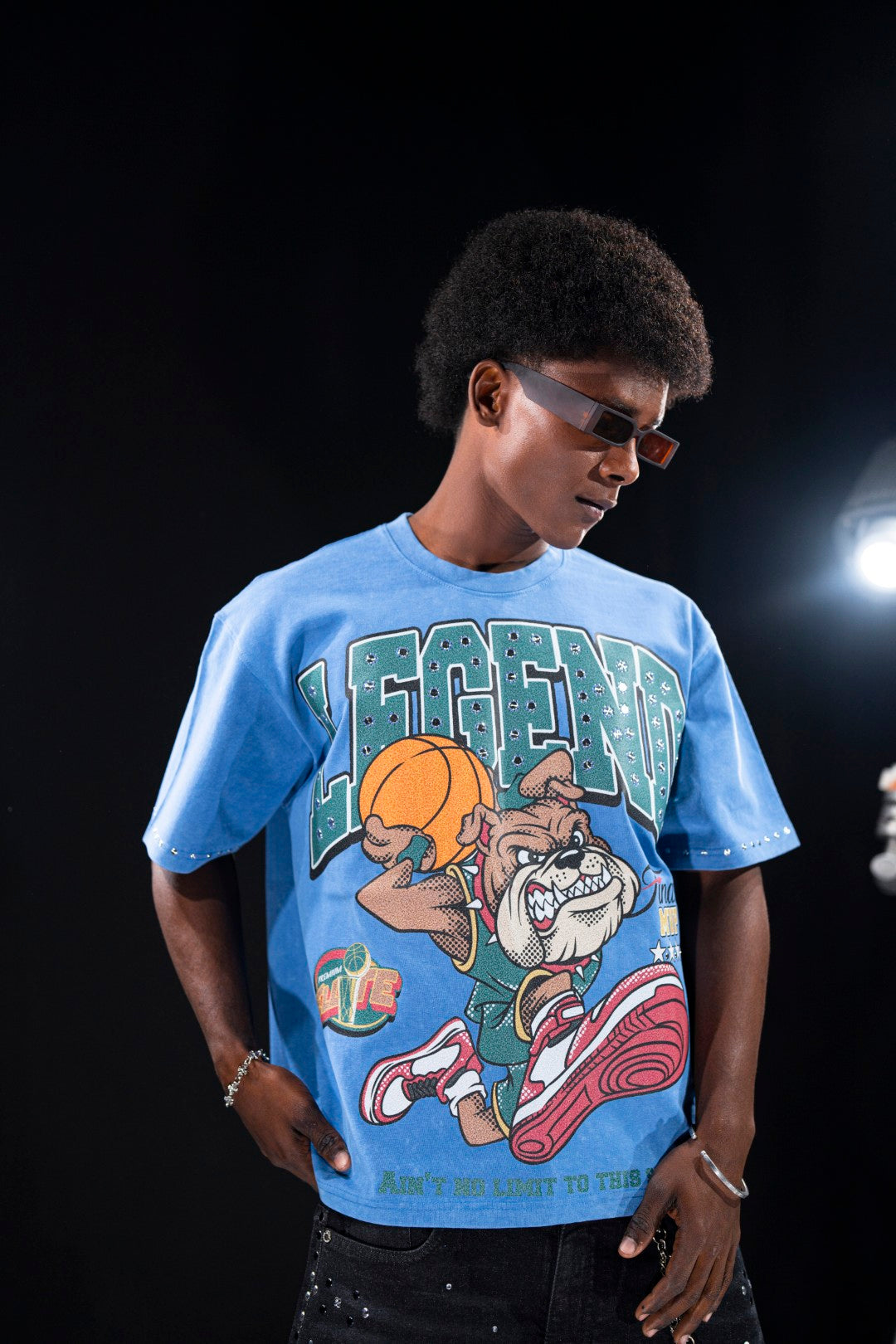 LEGEND Embellished Mens Tee Blue