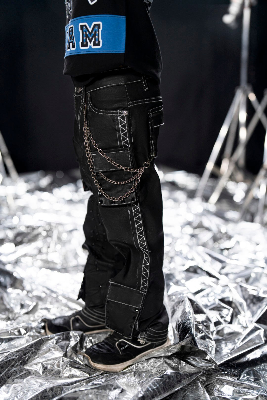 Black Wax Stars Studded Kids Denim Jeans