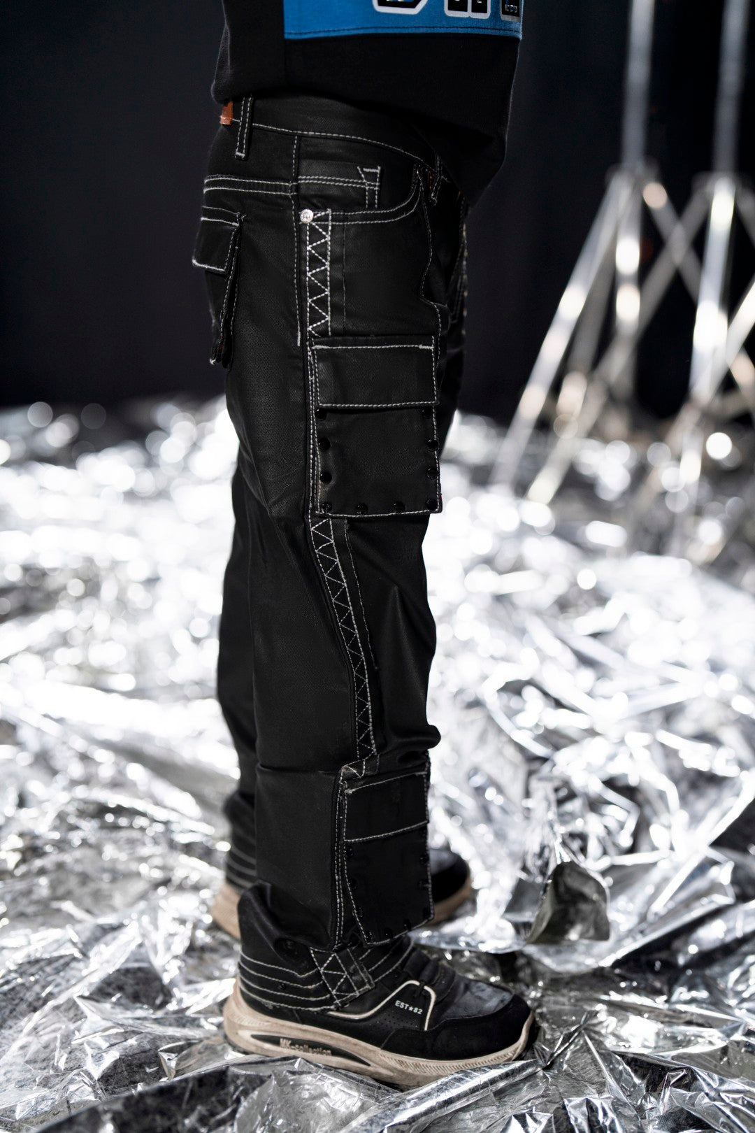 Black Wax Stars Studded Kids Denim Jeans