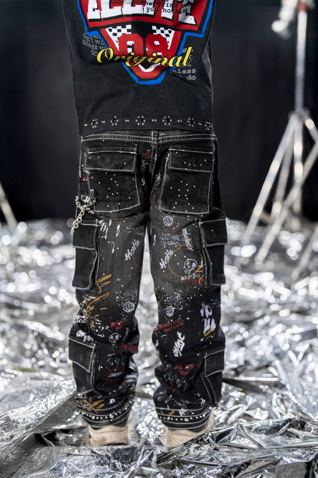 Black Graffiti Kids Denim Jeans