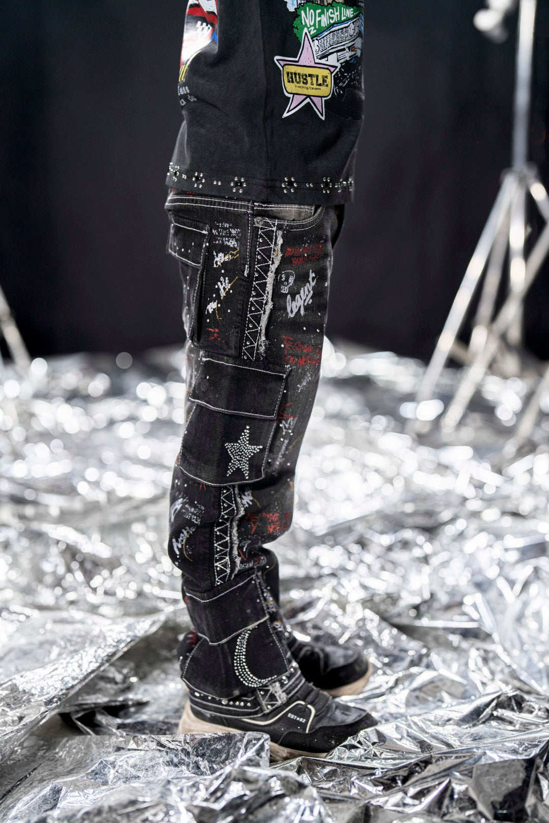 Black Graffiti Kids Denim Jeans