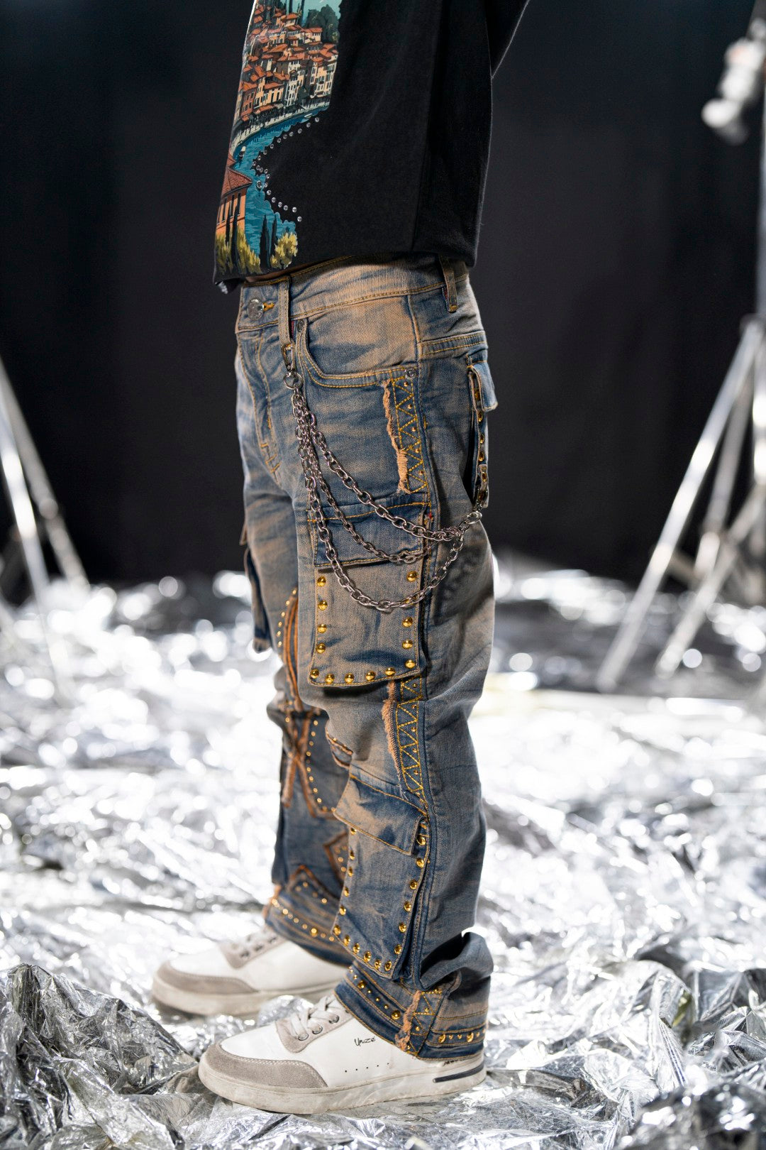 Vintage Stars Studded Kids Denim Jeans
