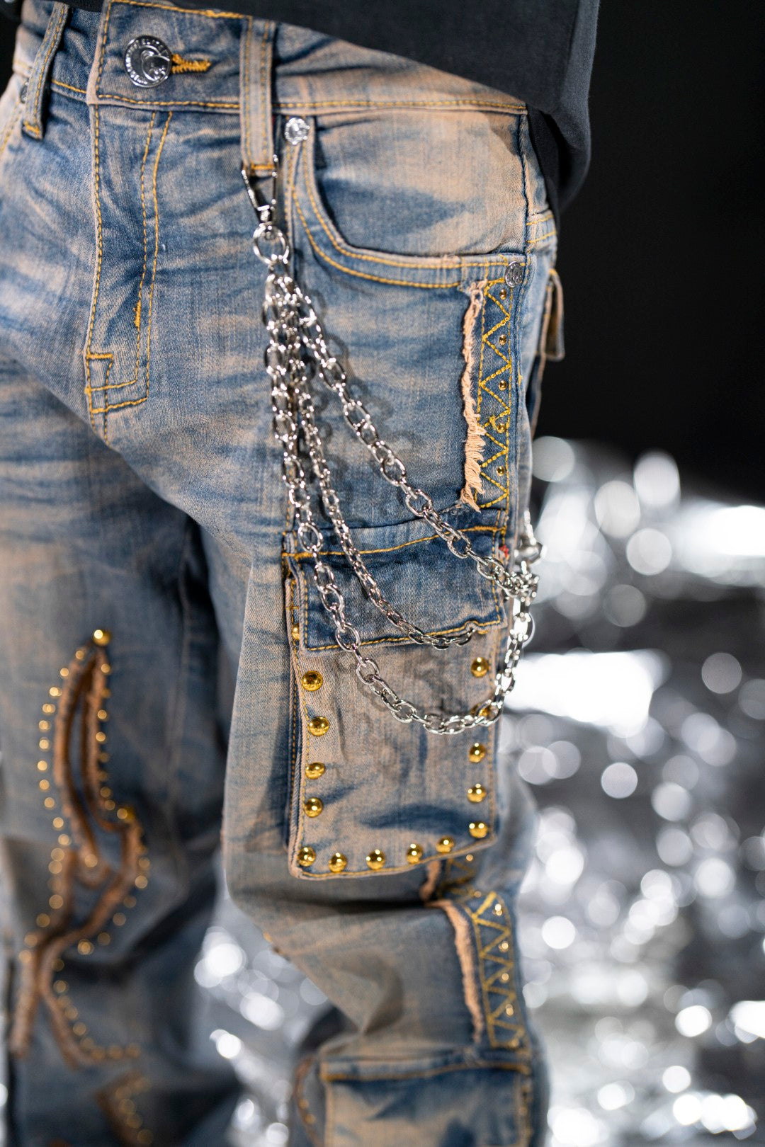 Vintage Stars Studded Kids Denim Jeans