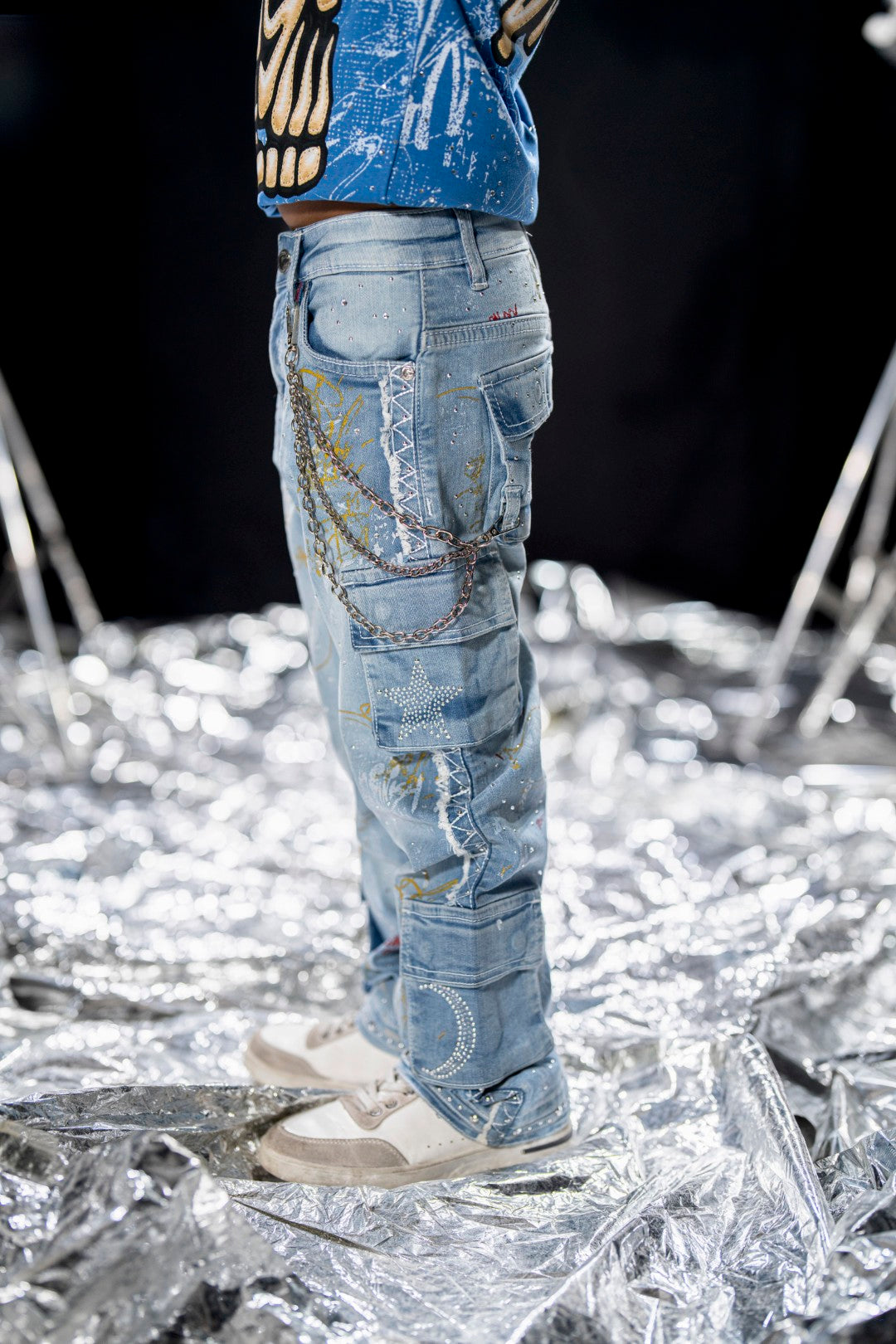 Blue Graffiti Kids Denim Jeans