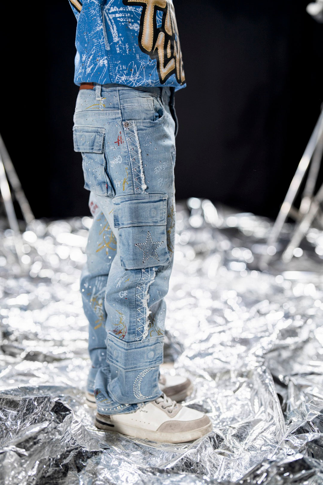 Blue Graffiti Kids Denim Jeans