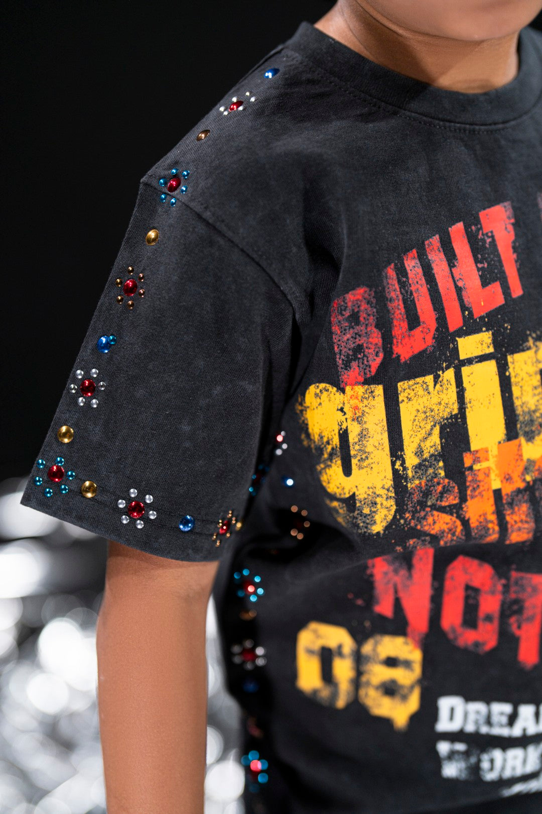 Built From Nothing Studded Black Kids Tee