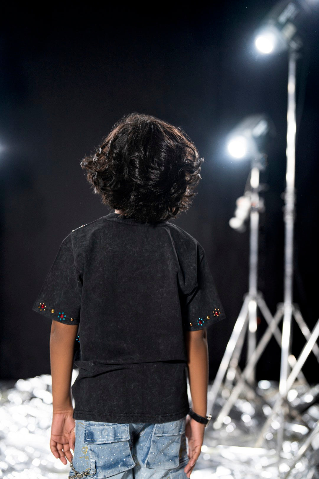 Built From Nothing Studded Black Kids Tee