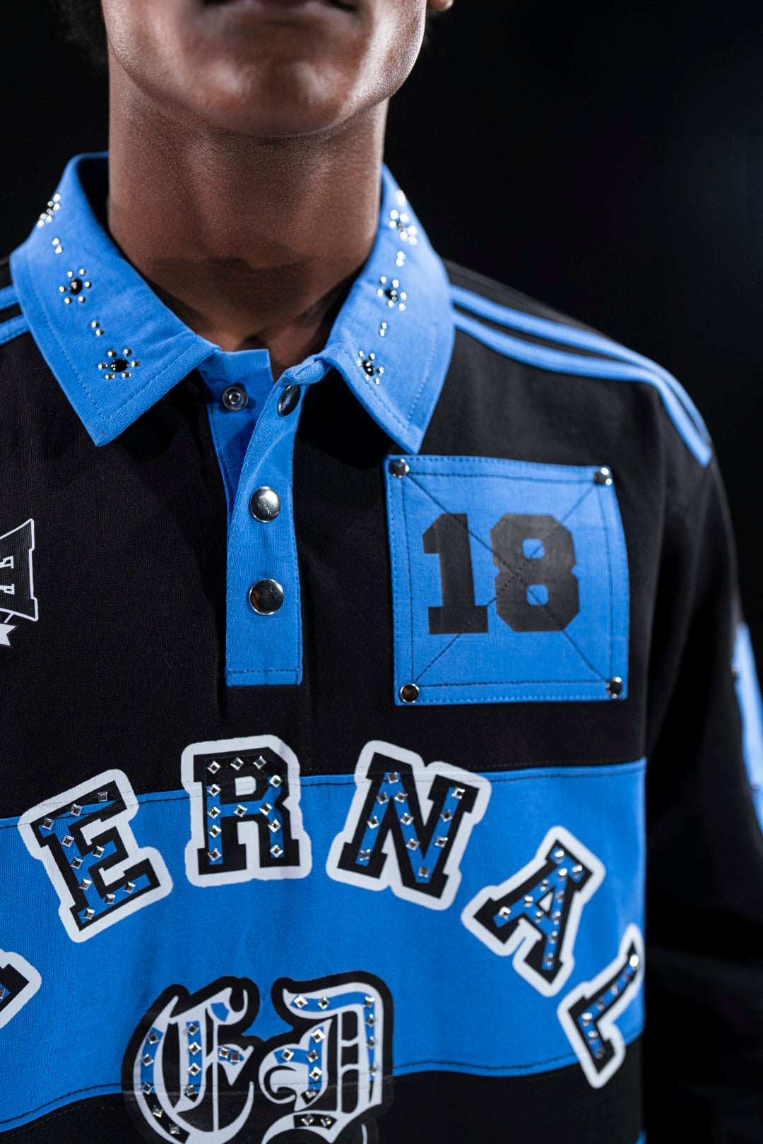 Eternal Dreams Embellished Mens Polo Blue
