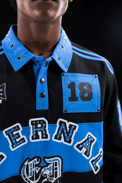 Eternal Dreams Embellished Mens Polo Blue