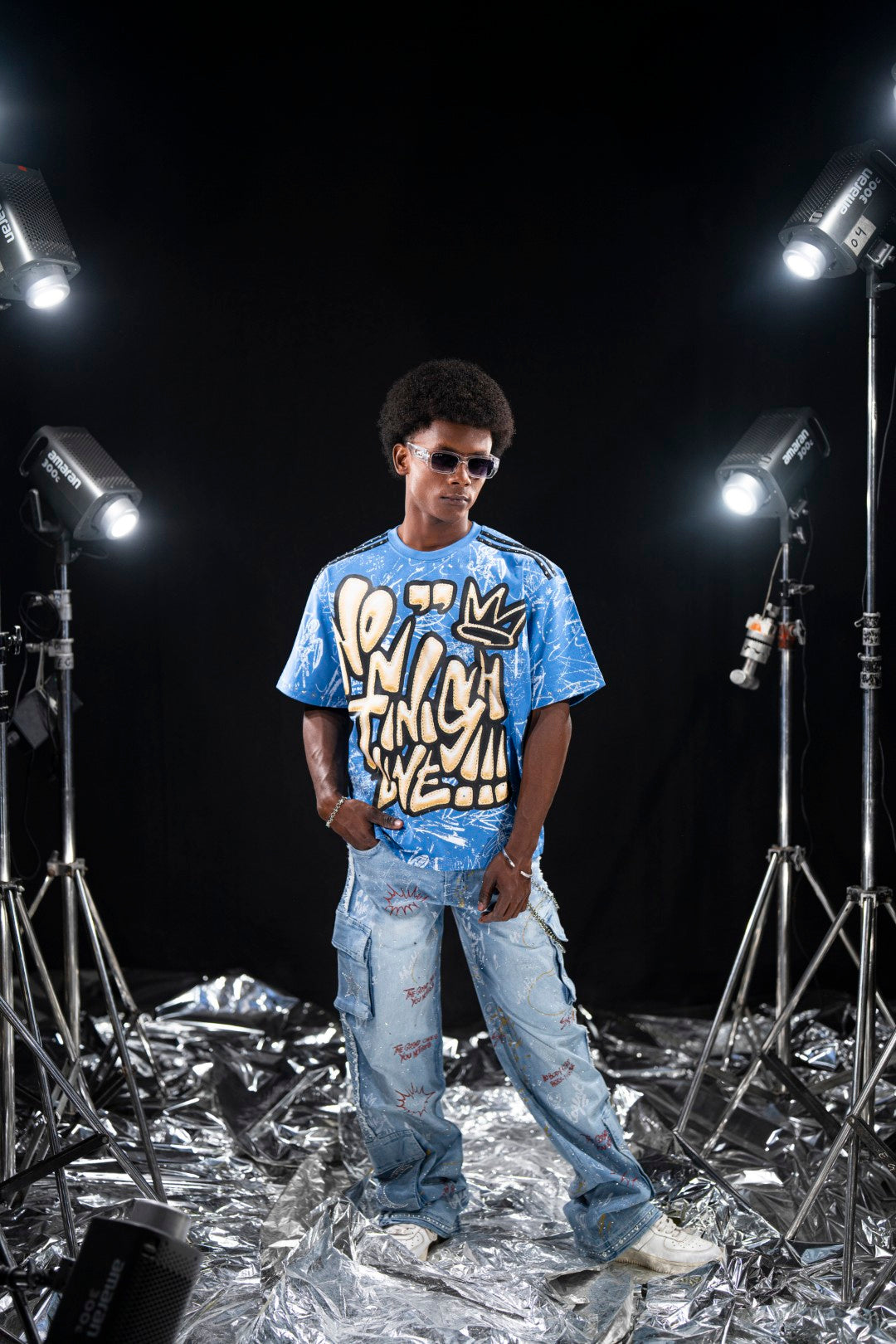 No Finish Line Blue Premium Mens Tee