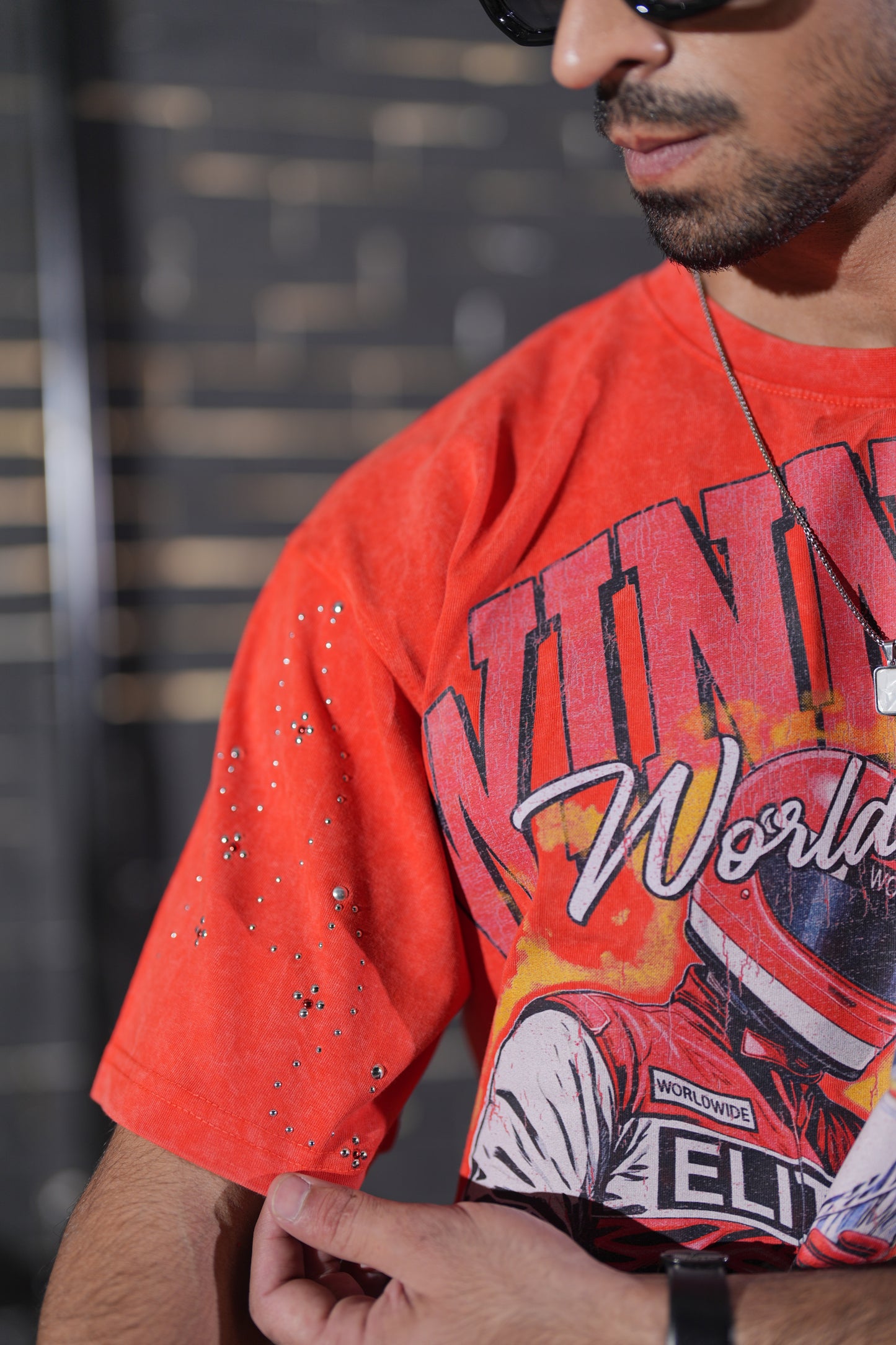 Winners Premium Embellished Mens Tee Red