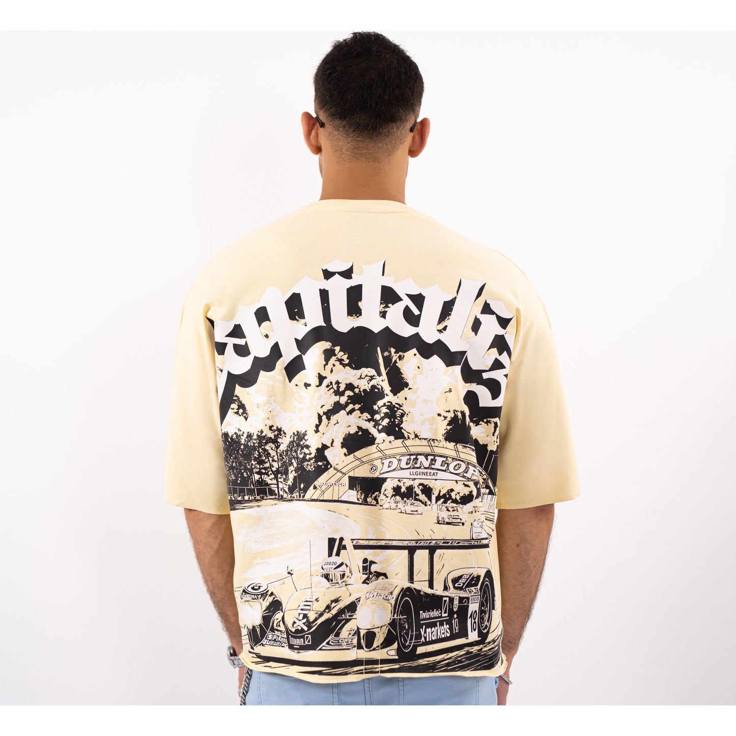 CAPITALIZE Cropped Oversized Washed Premium Mens Tee