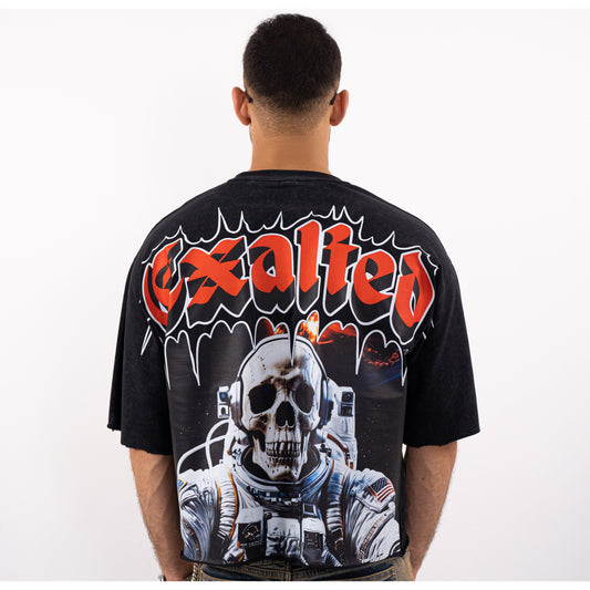 EXALTED Cropped Oversized Washed Premium Mens Tee