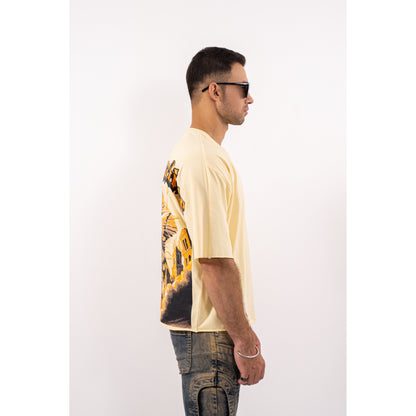 PARADISE Cropped Oversized Washed Premium Mens Tee