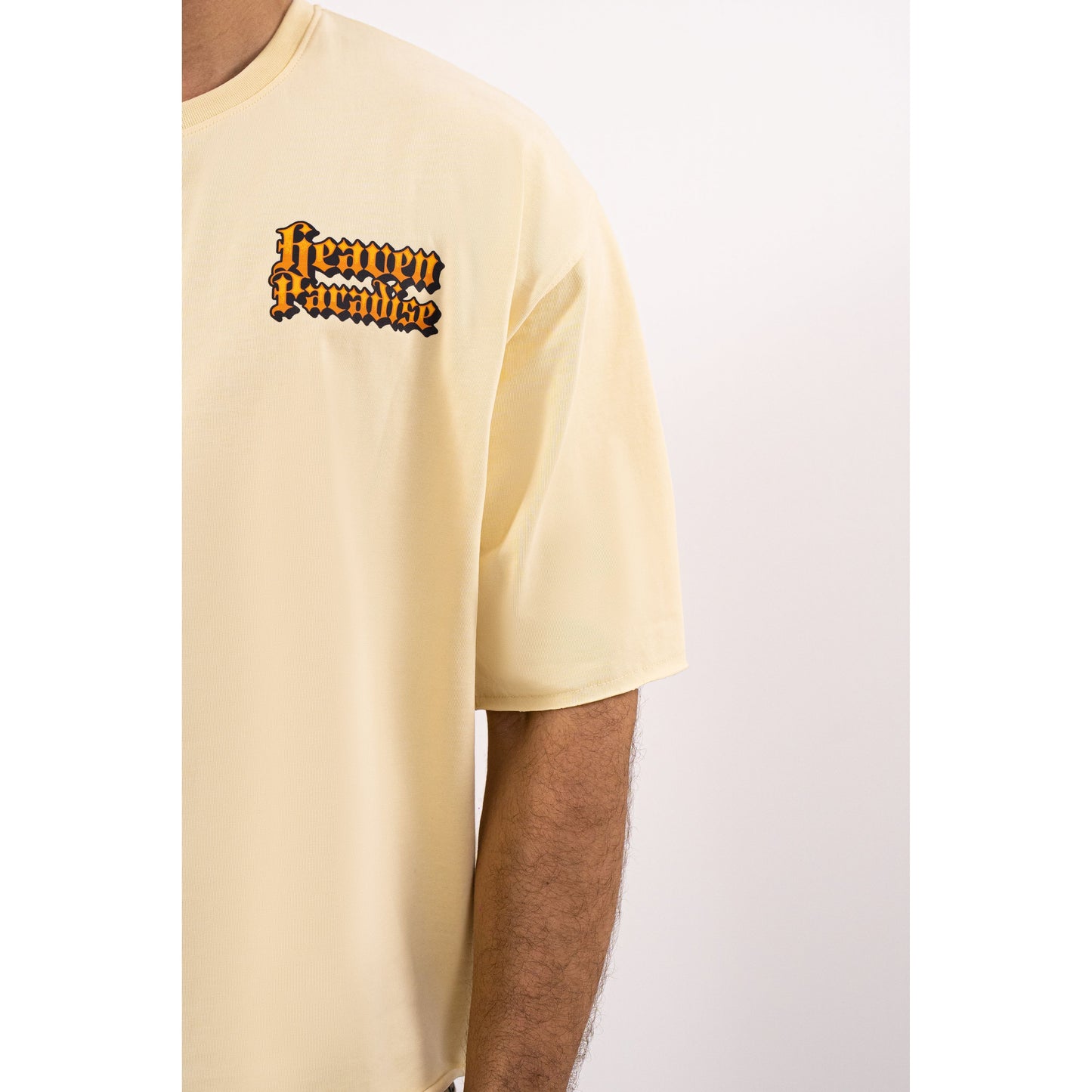 PARADISE Cropped Oversized Washed Premium Mens Tee