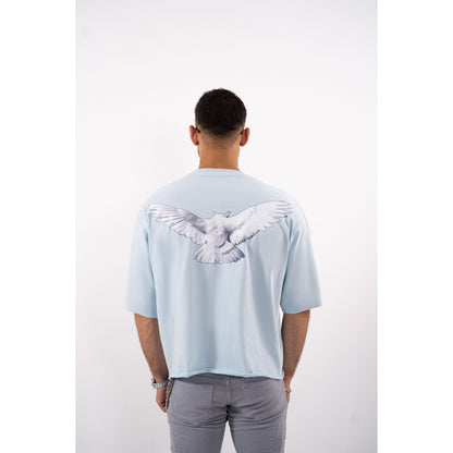 Dove Cropped Oversized Washed Premium Mens Tee