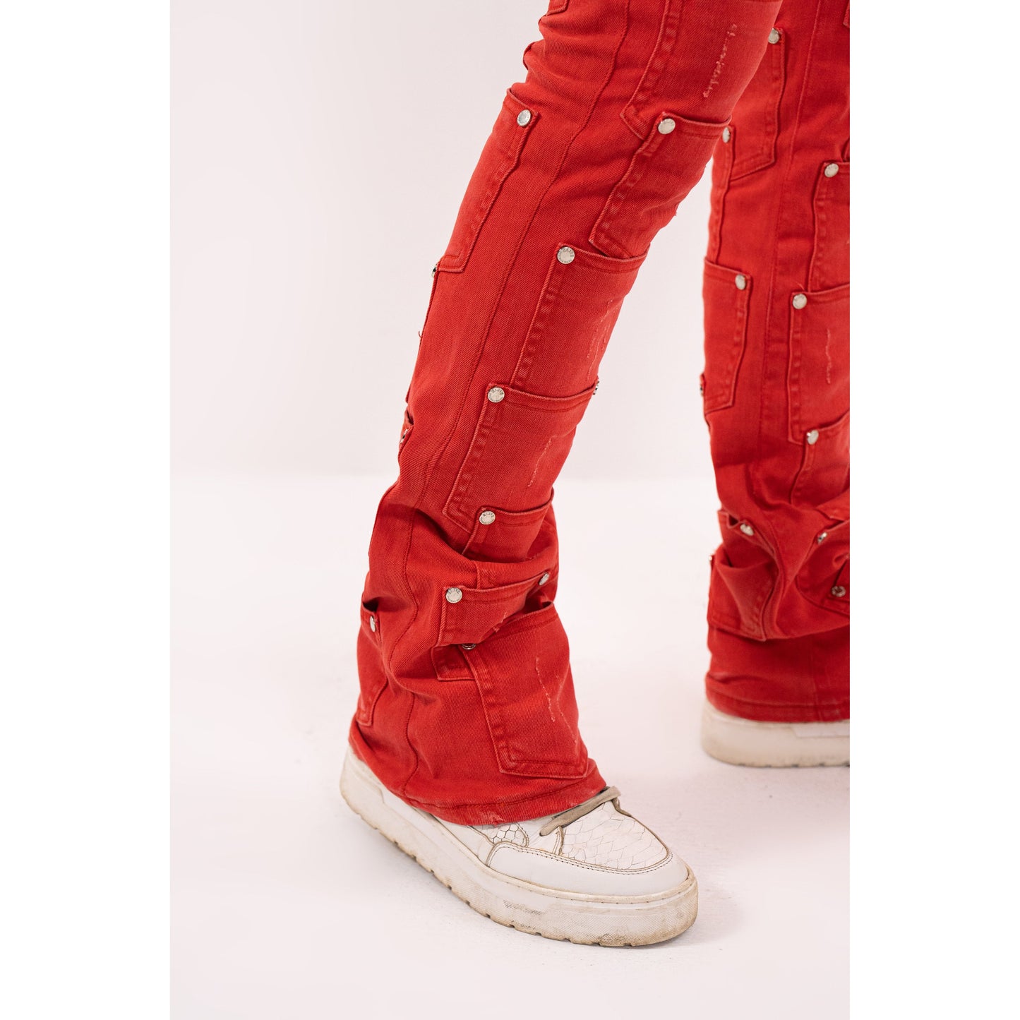 Rivets Premium Mens Stacked Jeans + Wallet Chain