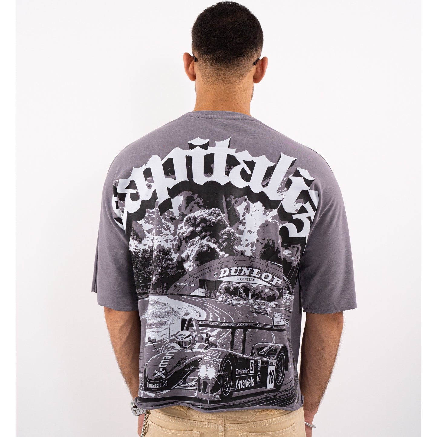 CAPITALIZE Cropped Oversized Washed Premium Mens Tee