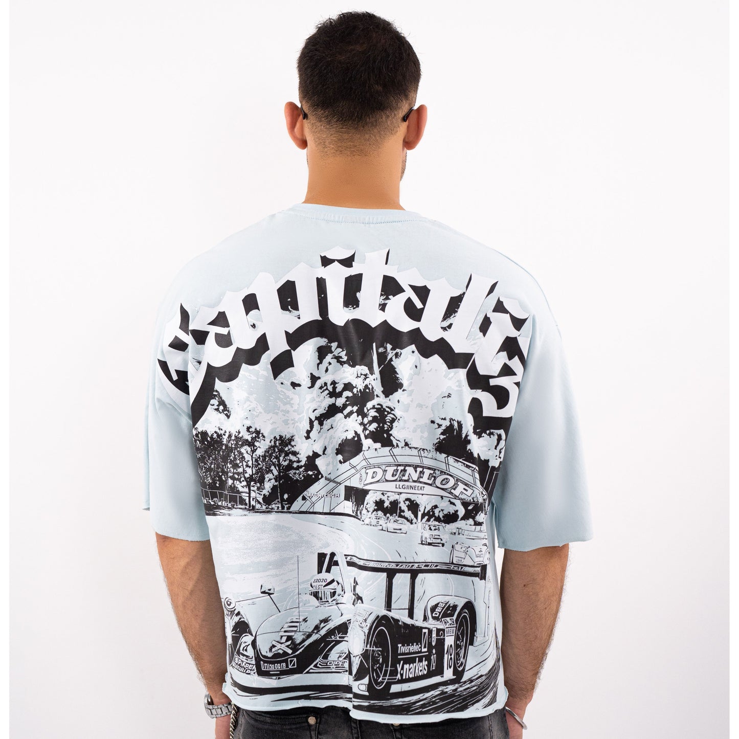 CAPITALIZE Cropped Oversized Washed Premium Mens Tee