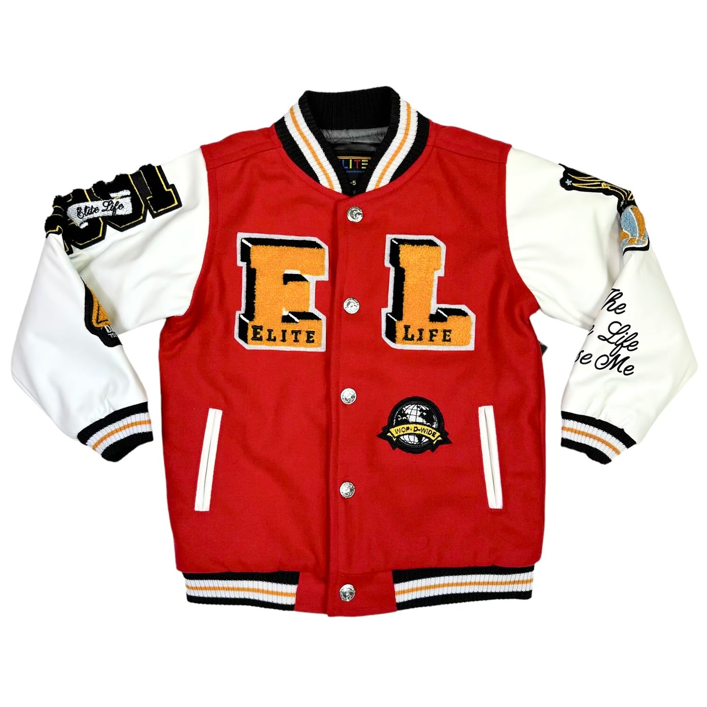 EL Premium Kids Varsity Jacket Red