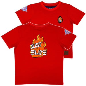 Flame Back Graphic Premium Kids Tee Red