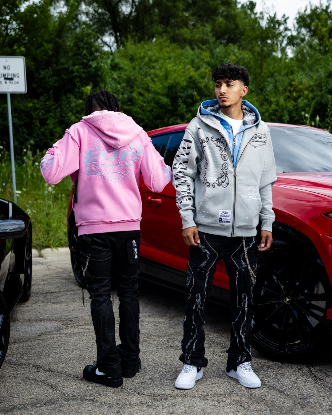 Double Layer Royal Grey Premium Mens Zip Up Hoodie