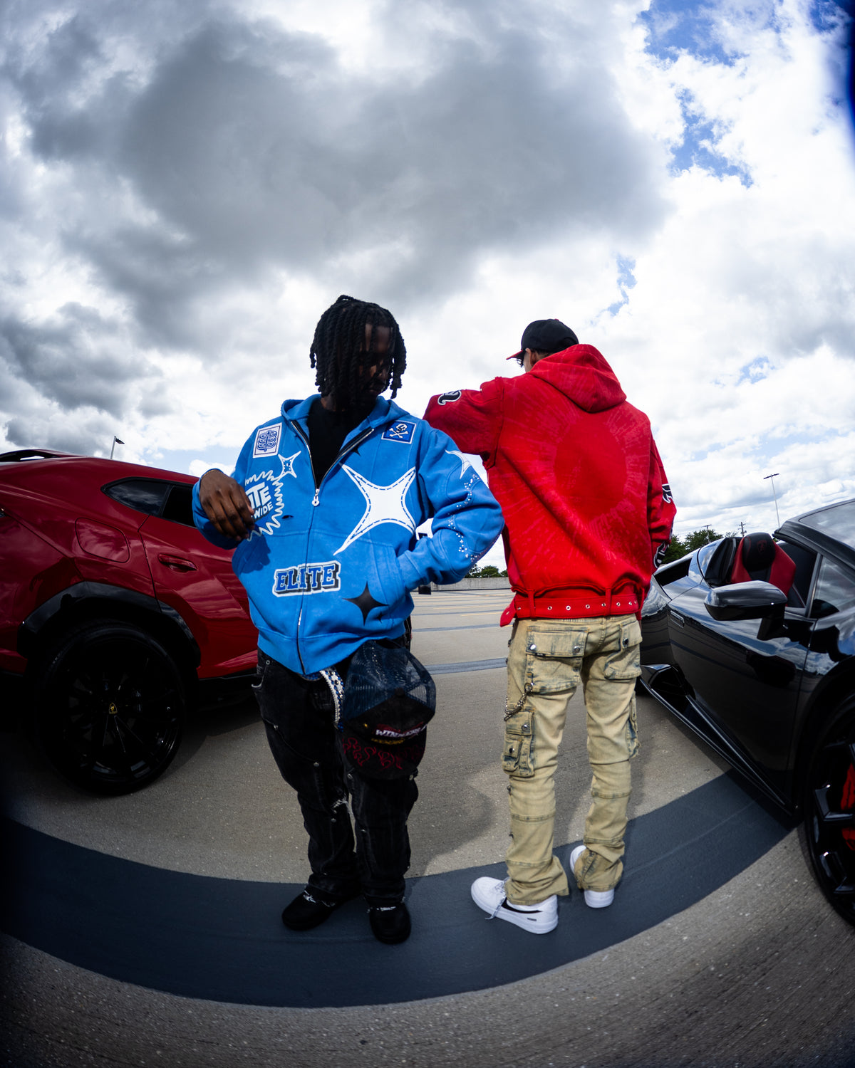 Cut N Sew Street Art Blue Premium Mens Zip Up Hoodie