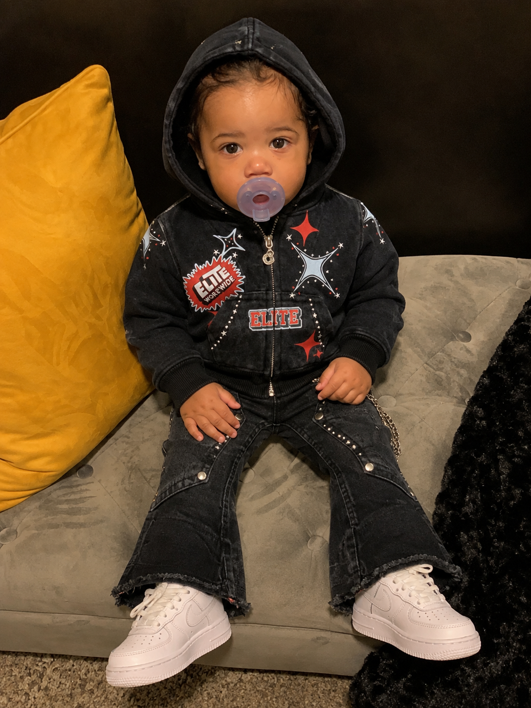 Cut N Sew Street Art Infants Hoodie Black